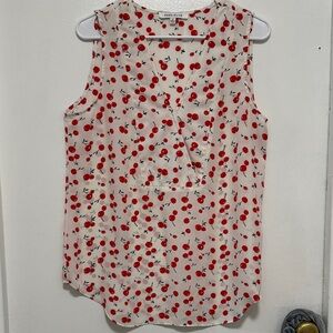 Rose & Olive Red Cherry Print Blouse